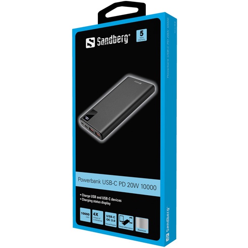 [420-58] Powerbank Sandberg 420-58 10000 mAh USB A et Type C 20W PD